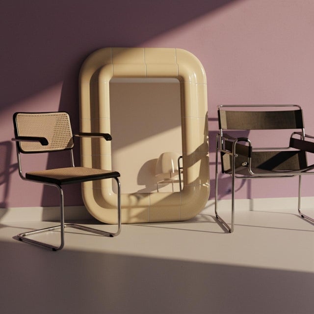 Contemporary Lola Mirror in Soft Butter by Tilecito For Sale - Image 3 of 7