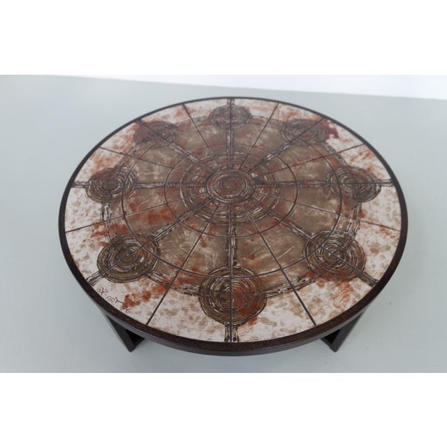 Danish Round Tiled Coffee Table by Ox-Art for Trioh, 1970s For Sale - Image 12 of 18