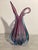 Elegant Murano glass vase, crafted using the sommerso technique. It features a sophisticated layering of colors, blue...