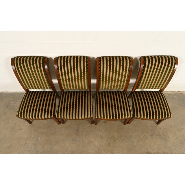 Late 20th Century Henredon French Empire Carved Mahogany Dining Chairs, Set of Four For Sale - Image 5 of 14