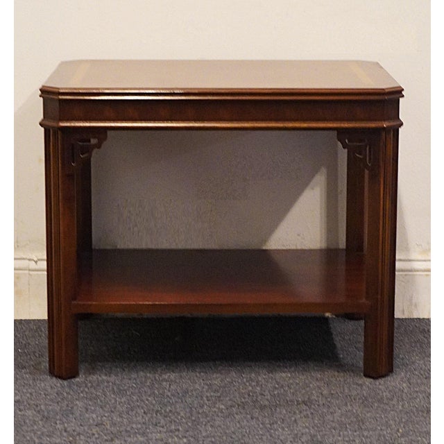 Wood Altavista Lane Bookmatched Mahogany Traditional Style 20" Accent End Table 988-05 For Sale - Image 7 of 10