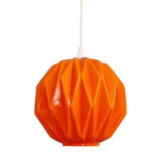 Vintage Orange Opaline Glass Pendant Light, 1970s For Sale