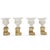 Four Neoclassical table decorations composed of four carved, lacquered, and gilded wooden bases and a Medici biscuit vase...
