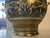 This is a vintage Japanese champlevé cloisonné brass vase with decorative handles. It features a bulbous body with...