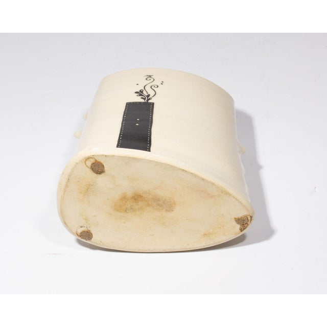 Black Studio Pottery Vase by Reiko Miyagi For Sale - Image 8 of 9