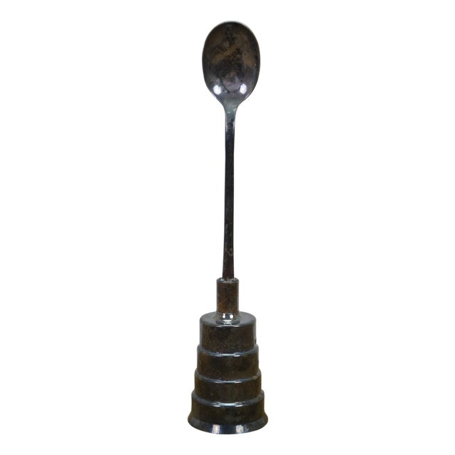 Antique Napier Art Deco Silverplate 2 Ounce Mechanical Jigger Bar Cocktail Spoon For Sale