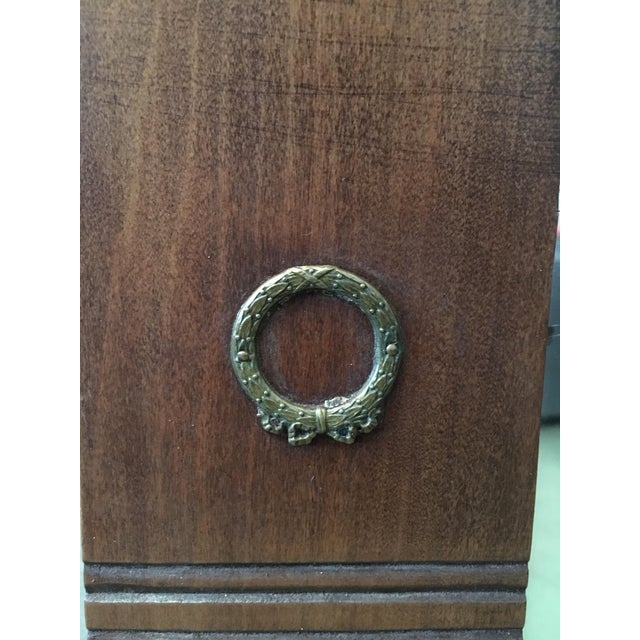 Antique Arts & Crafts Carved Oak and Bronze Mirror, circa 1920 For Sale - Image 12 of 18