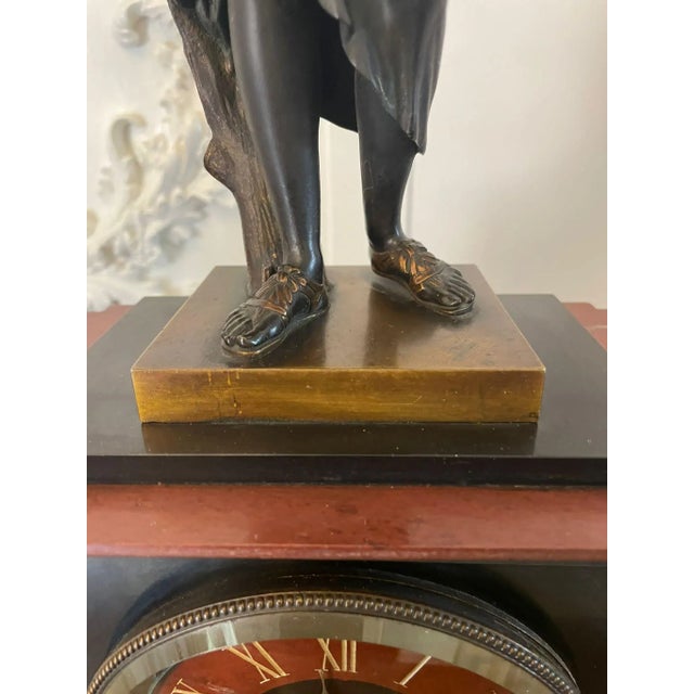 Antique Regency Bronze and Marble Clock Set, 1830, Set of 3 For Sale - Image 6 of 12