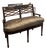 Elegant Vintage Mahogany Lattice-Back Settee With Silk Upholstery For Sale