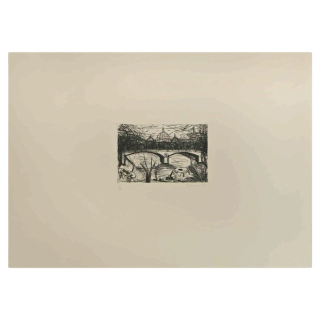 Nazareno Gattamenata, St. Peter and Tiber, Etching, 1970s For Sale