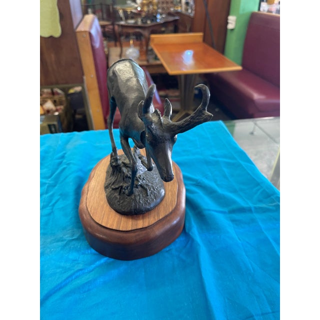 Realism Ted Long Bronze Antelope Figurine Lmt Ed 26/50 For Sale - Image 3 of 4