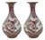 A Pair of Extremely Rare Jingdezhen Yuan or Early Ming Dynasty Underglaze Red Vases With White Relief Dragon Designs. For Sale