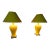1960s Mid-Century Modern Chrome Yellow Pottery Table Lamps - a Pair For Sale