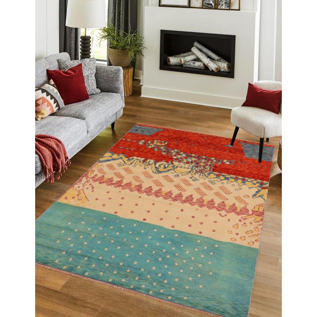 This stunning hand-knotted Afghan Balouchi rug is a captivating addition to any decor. Crafted by skilled artisans, it...