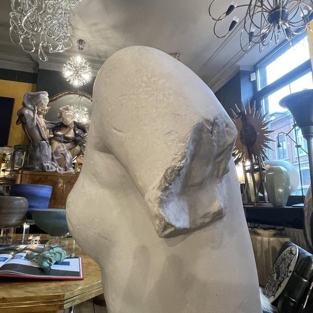White Large Studio Plaster Sculpture Bust of Woman by Lola Di Vito For Sale - Image 8 of 12