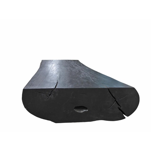 Wood Minimalist Black Living Edge Block Coffee Table 15 For Sale - Image 7 of 11