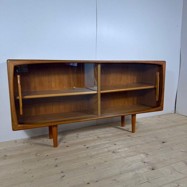 Vintage Danish Teak Sideboard with Glass Doors, 1960s For Sale - Image 3 of 8