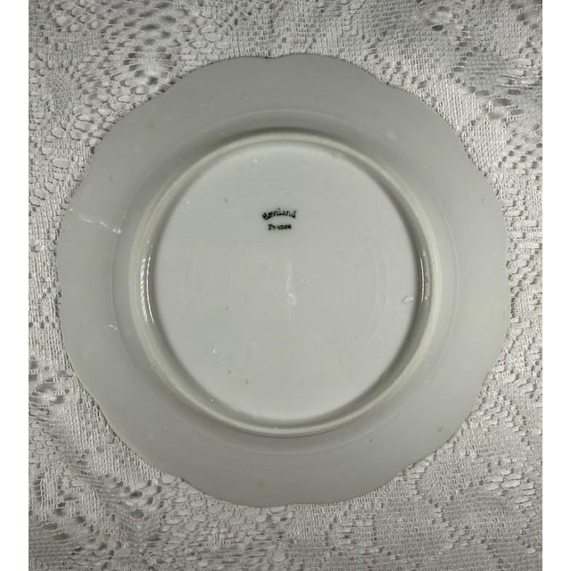 Classical Roman 1990s Haviland & Co “Star” Salad Plate - Embossed Beaded Rim, Schleiger 5, All White, Scalloped For Sale - Image 3 of 4