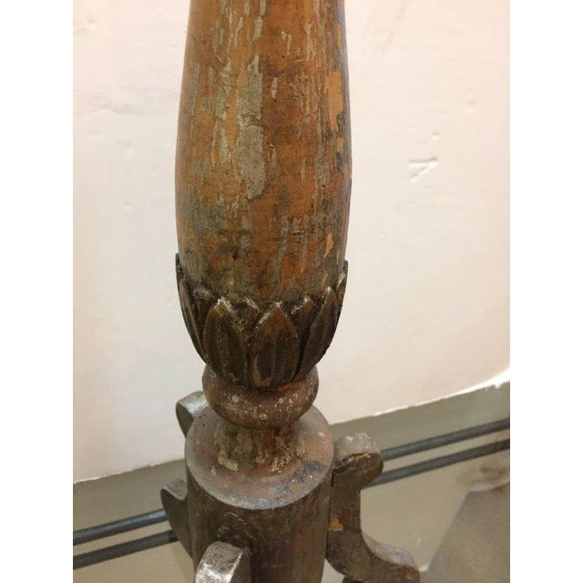 19th Century Silverleaf Carved Wood French Pricket Candlesticks - A Pair For Sale In Philadelphia - Image 6 of 8