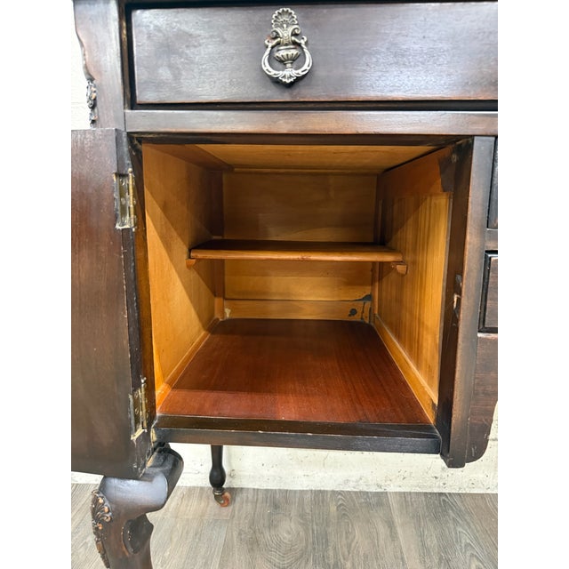 Vintage Georgian Revival Mahogany Sideboard Buffet Console For Sale - Image 12 of 17