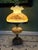 Fenton Log Cabin Hurricane Lamp Hand Painted on Custard Glass For Sale - Image 14 of 14