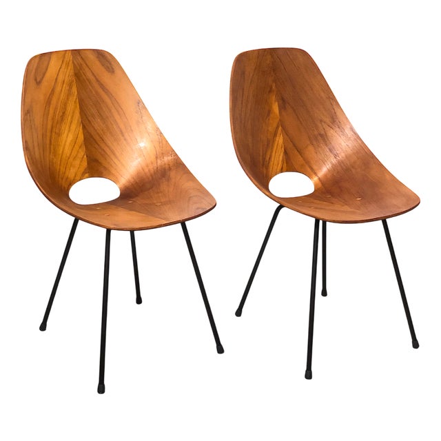 Curved Plywood Chairs by Vittorio Nobili, Italy, 1950s, Set of 2 For Sale