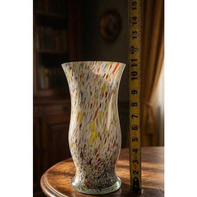 1990s Vintage Murano-Style Confetti Art Glass Vase For Sale - Image 5 of 5