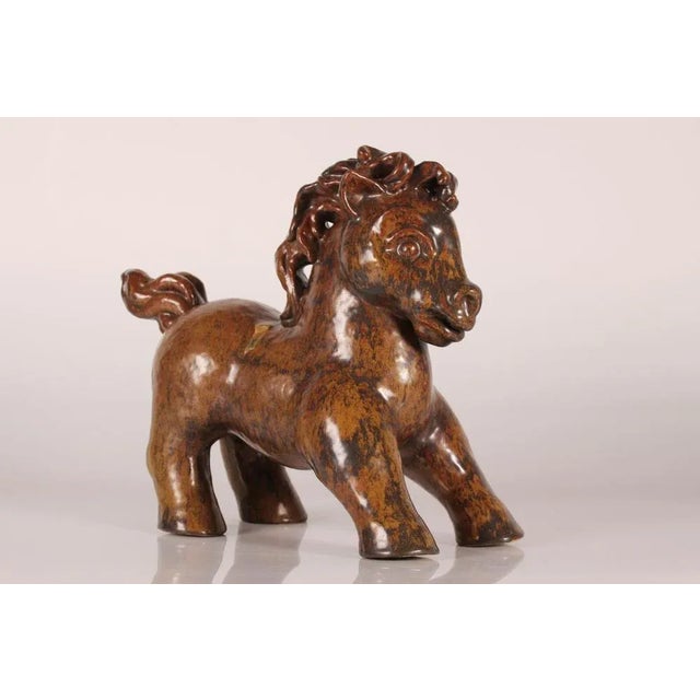 Huge stoneware figurine/sculpture of a young lively horse no. 535 designed by gertrud kudielka (1896-1984) and...