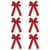 Kenneth Ludwig Chicago Striped Edge Bow Ornament (Set of 6) For Sale - Image 4 of 4