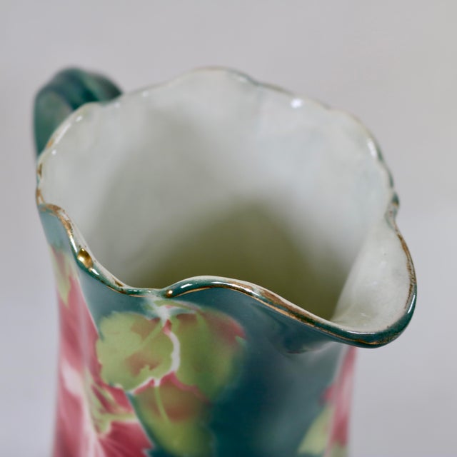 Turn-of-the-Century French K&g Lunéville "Les Roses" Semi-Porcelain Water Pitcher For Sale In Cincinnati - Image 6 of 15