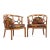 Billy Haines Mid Century Fruitwood Barrel Back Lounge Chairs - Pair Each lounge chair measures: 25.5 wide x 24 deep x 29...