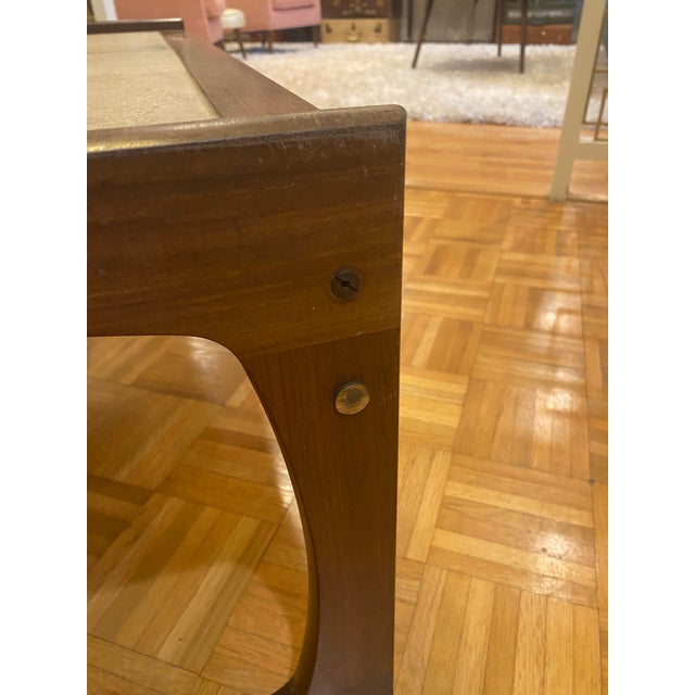 Off-white 1960s Danish Modern Stone Tile-Top Coffee Table For Sale - Image 8 of 8