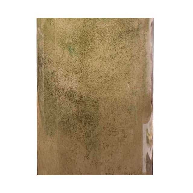 Vintage Mid Century Neoclassical Style Cylindrical Glass Column Lamp in the Manner of Piero Fornasetti For Sale - Image 9 of 10