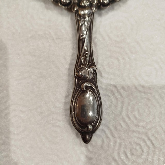 Silver Hand Mirror, 1930s For Sale - Image 9 of 18
