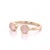 Contemporary Dainty Rose Quartz Open Band Ring | 18k Plated Sterling Silver Cuff Ring | Pink Gemstone Ring Us 7 For Sale - Image 3 of 3