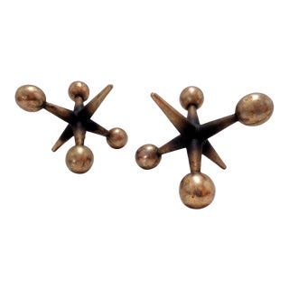 Mid Century Modern Bill Currey Atomic Jack Jax Bookends For Sale