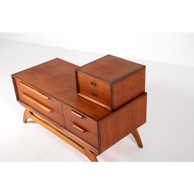 Mid-Century Danish Teak Lowboy Dresser with Mirror, 1950s, Set of 2 For Sale - Image 11 of 13
