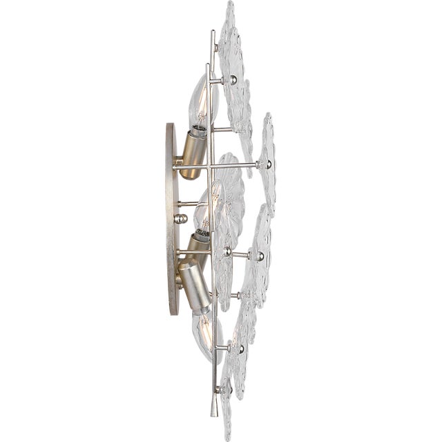 Visual Comfort Julie Neill for Visual Comfort Signature Gianna 21" Layered Sconce in Burnished Silver Leaf with Clear Glass For Sale - Image 4 of 13