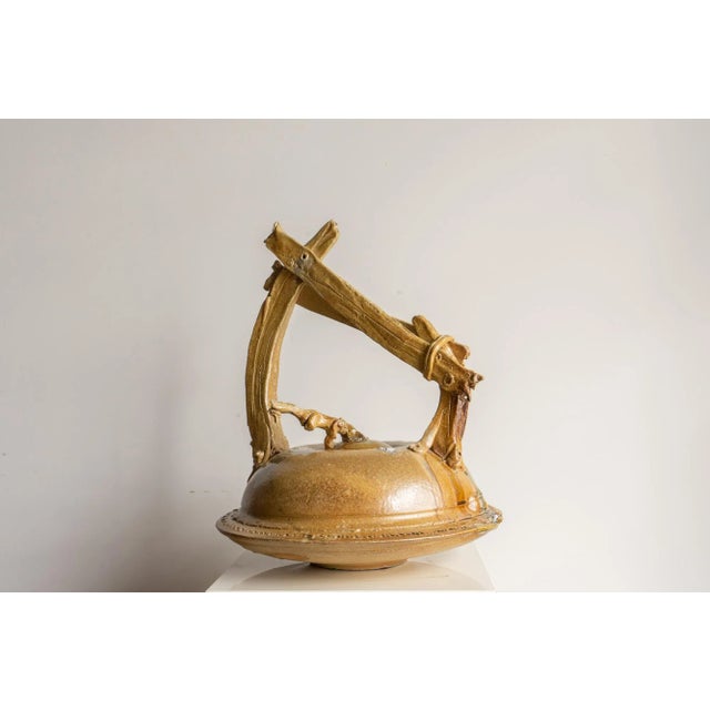 Amazing sculptural mid century studio ceramic piece. Gorgeous glazes and an almost architectural form make quite the...