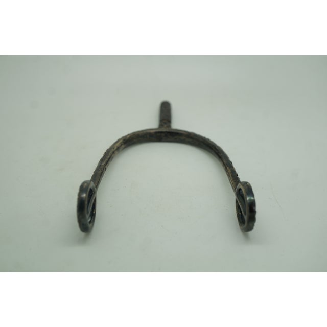 Metal Antique Repousse Sterling Silver Equestrian Horse Screw Clamp Spur 55g 5" For Sale - Image 7 of 11