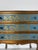 1950s Italian Hollywood Regency Giltwood & Teal Blue Three-Drawer Nightstand With Gold-Leaf Scrollwork For Sale In Miami - Image 6 of 12