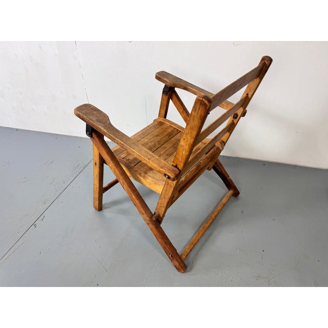 Mid-Century Modern Mid-Century Wooden Foldable Children's Chair, 1950s For Sale - Image 3 of 11
