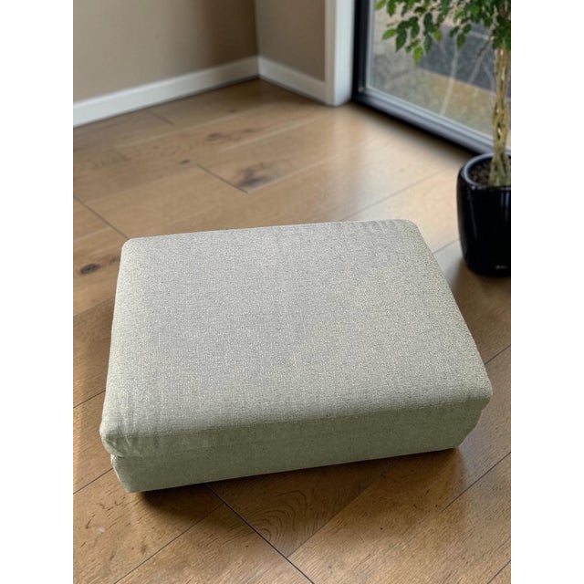 2020s C. R. Laine Studio Ottoman 1444-17 in Thibaut Everly Spa Blue Fabric For Sale - Image 5 of 13