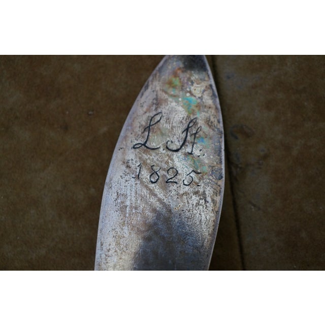 Antique 1825 English Georgian Regency Silver Soup Serving Spoon Ladle 205g 14" For Sale - Image 10 of 13