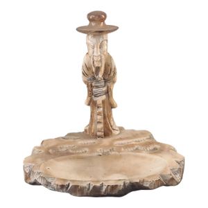 Vintage Asian Figural Holy Man Carved Soapstone Trinket Holder