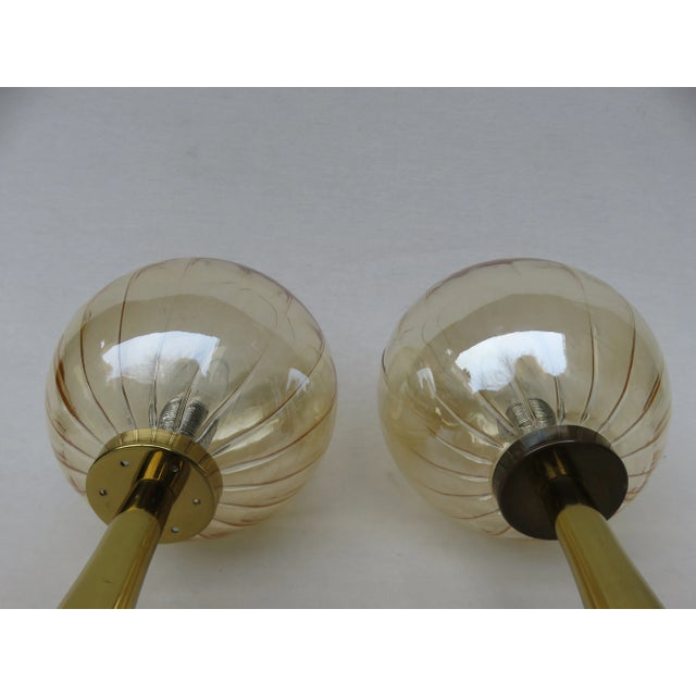 Metal Space Age German Brass and Glass Table Lamps, 1960s, Set of 2 For Sale - Image 7 of 18