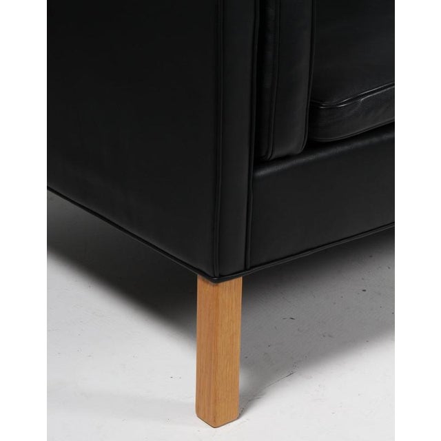 Early 21st Century Model 2213 3-Seater Sofa in Black Leather by Børge Mogensen for Fredericia, 2011 For Sale - Image 5 of 8
