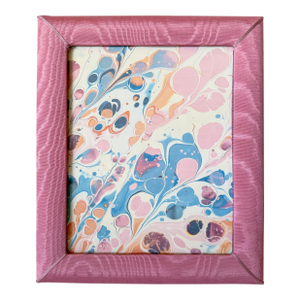Vintage Pink Moire Fabric Table Top Picture Frame, 8x10