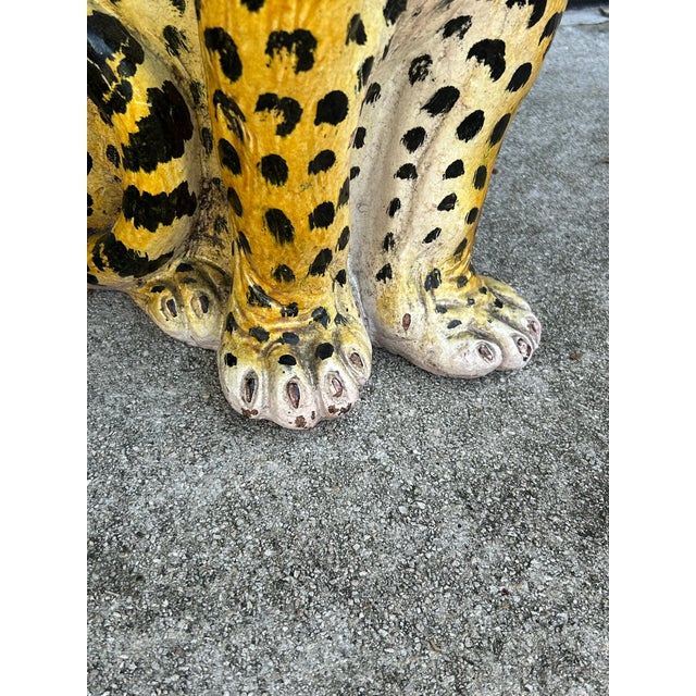 Saffron Vintage Italian Terra Cotta Leopard or Cat For Sale - Image 8 of 8