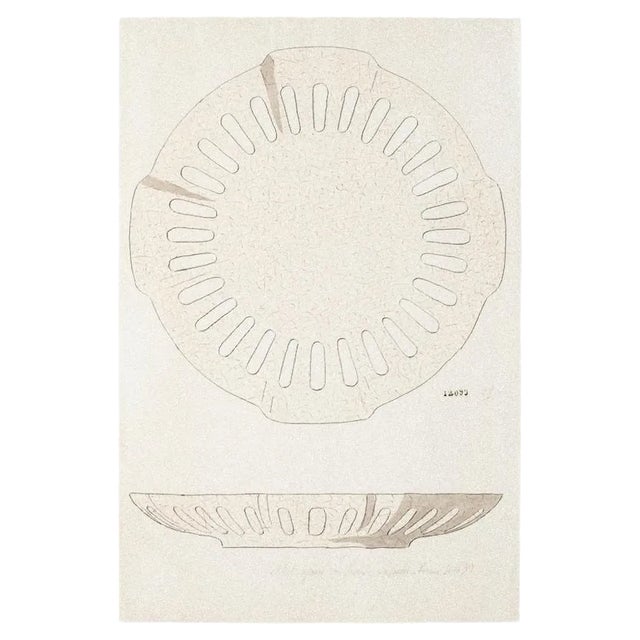 Unknown - Plate - Original Watercolor and China Ink - 1880 For Sale